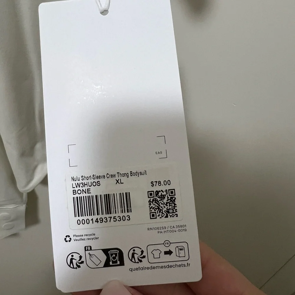 Seriously Soft Nulu White Crewneck Bodysuit size xl tags attached - Picture 4 of 5